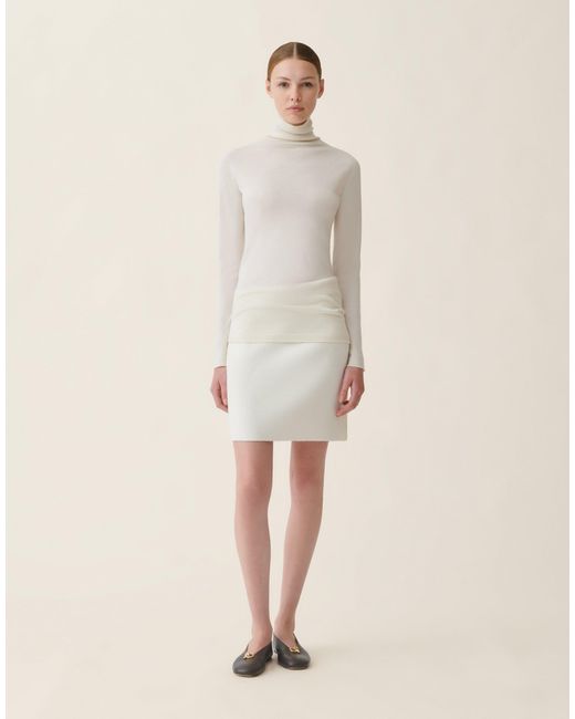 Fabiana Filippi Natural Turtleneck Cashmere And Silk Sweater