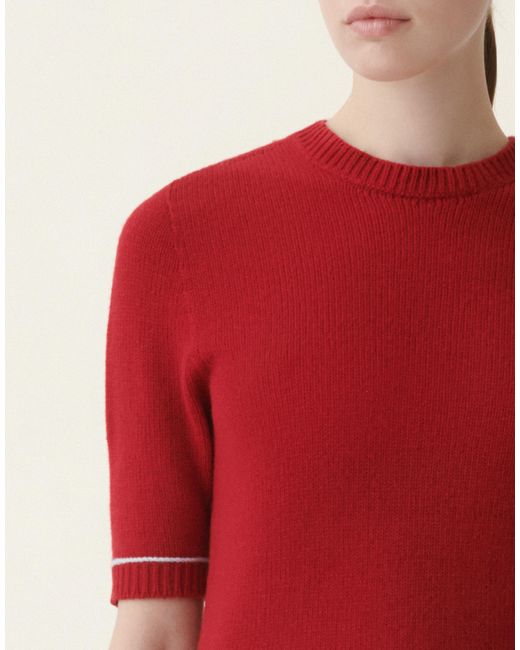 Fabiana Filippi Red Brushed Platinum Sweater