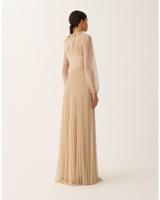 Fabiana Filippi Natural Pleated Tulle Dress, Maple