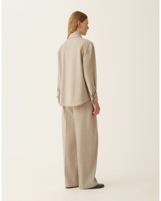 Fabiana Filippi Natural Long Flannel Shirt, Greige