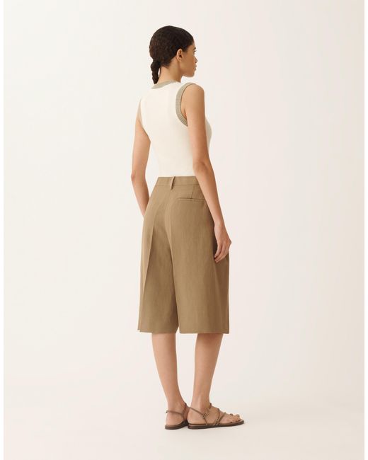 Fabiana Filippi Natural Fluid Linen And Viscose Bermuda Shorts