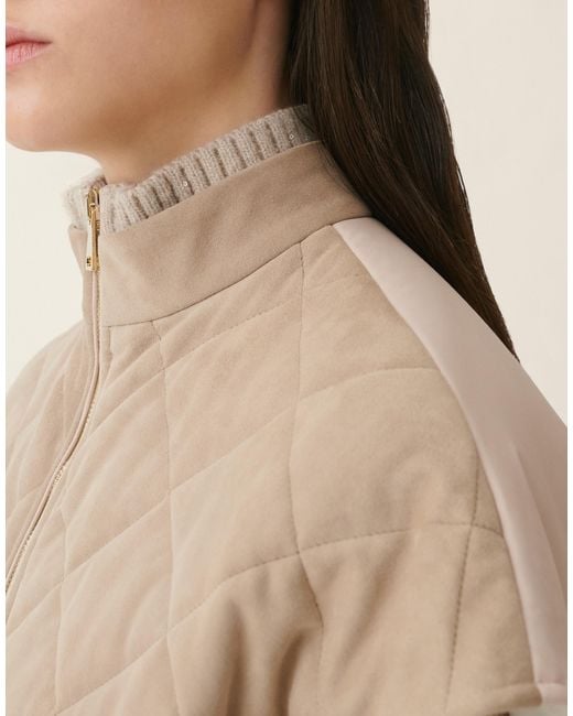 Fabiana Filippi Natural Suede Cape With Quilting