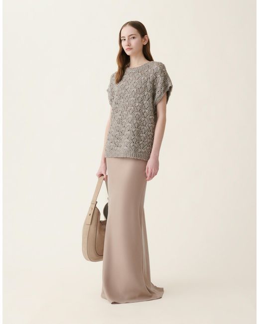 Fabiana Filippi Gray Padded Yarn Sweater