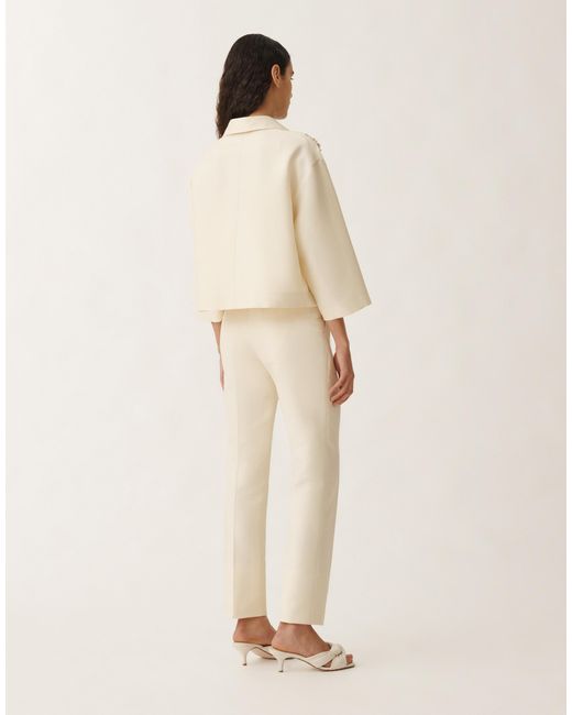 【FABIANA FILIPPI】ミカドコットン&シルクジャケット Fabiana Filippi Cotton And Silk Mikado Jacket, Vanilla in