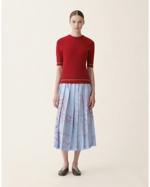 Fabiana Filippi Red Brushed Platinum Sweater
