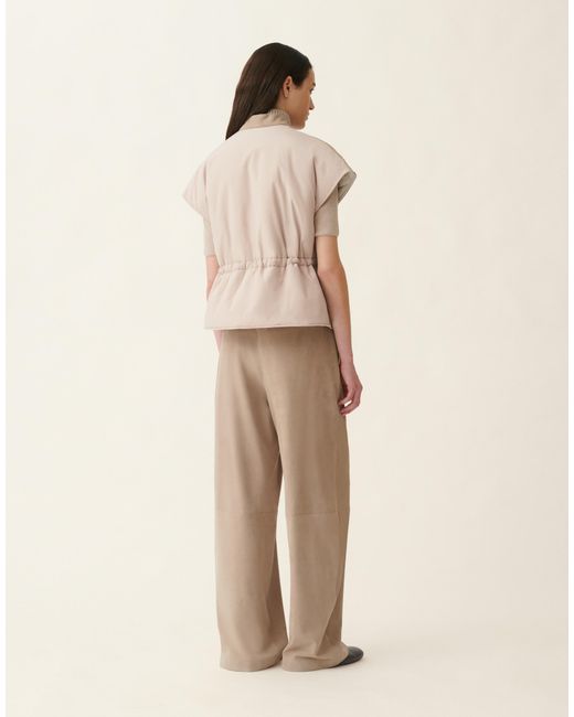 Fabiana Filippi Natural Suede Cape With Quilting