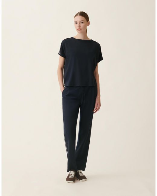 Fabiana Filippi Blue Ribbed Cotton Jersey T-Shirt