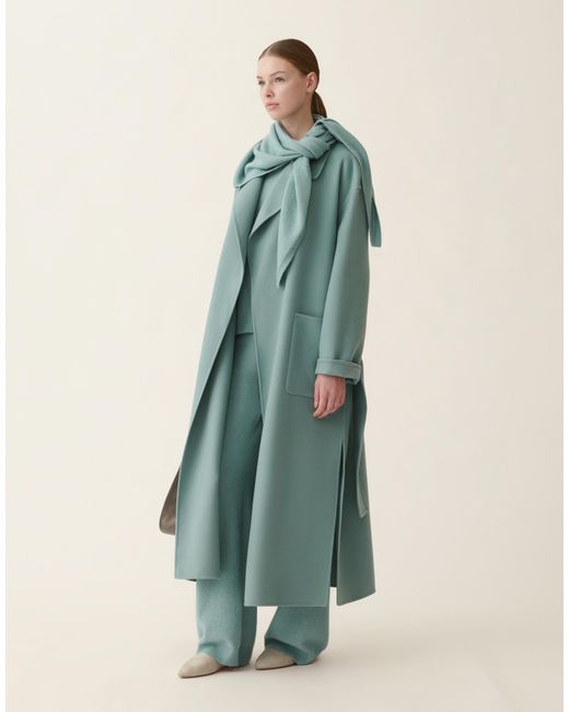 Fabiana Filippi Green Double Wool Coat