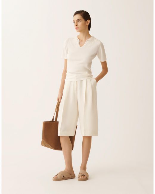 Fabiana Filippi Natural Fluid Linen And Viscose Bermuda Shorts
