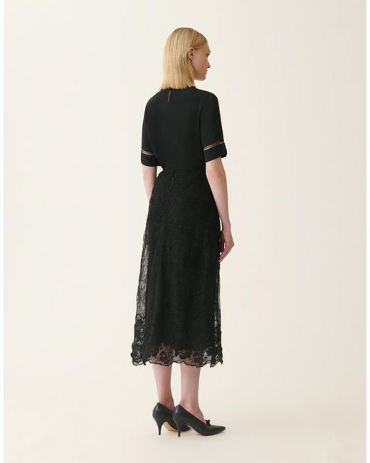 Fabiana Filippi Black Flared Midi Skirt