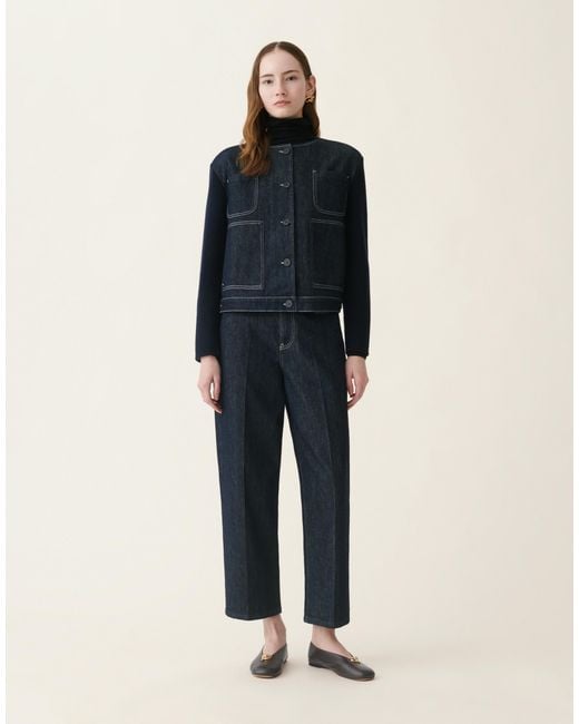 Fabiana Filippi Blue Denim And Knit Jacket, Midnight