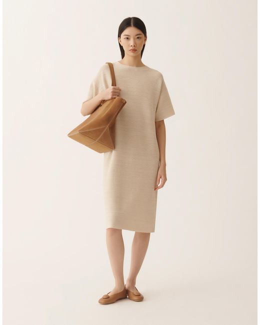 Fabiana Filippi Natural Wool, Cotton, And Lurex Dress, Ivory