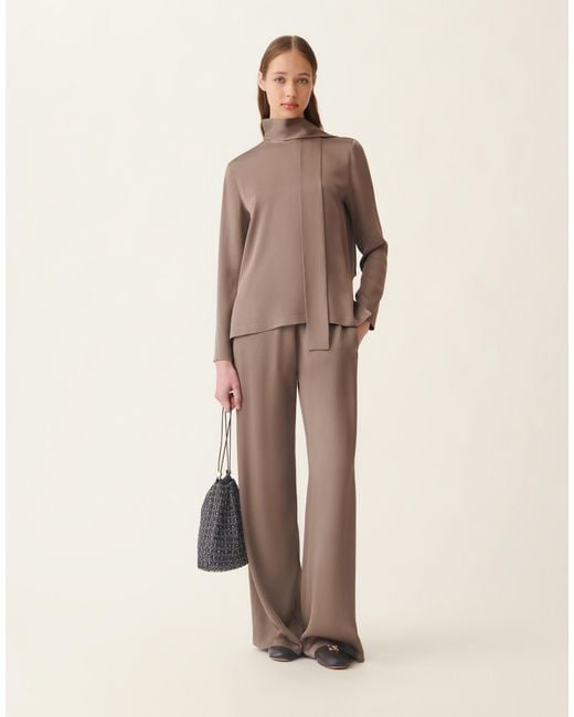 Fabiana Filippi Natural Enver Satin Top, Falcon