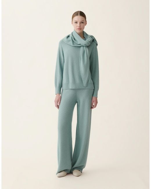 Fabiana Filippi Green Wool And Silk Sweater With Sequins