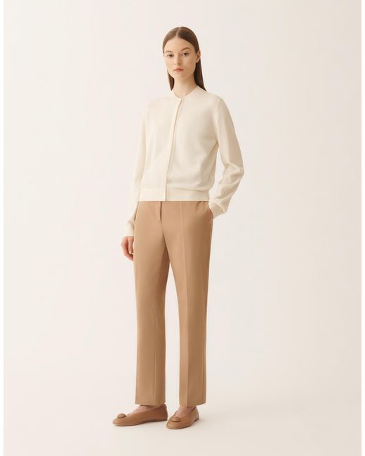 Fabiana Filippi Natural Wool And Cotton Cardigan, Cream