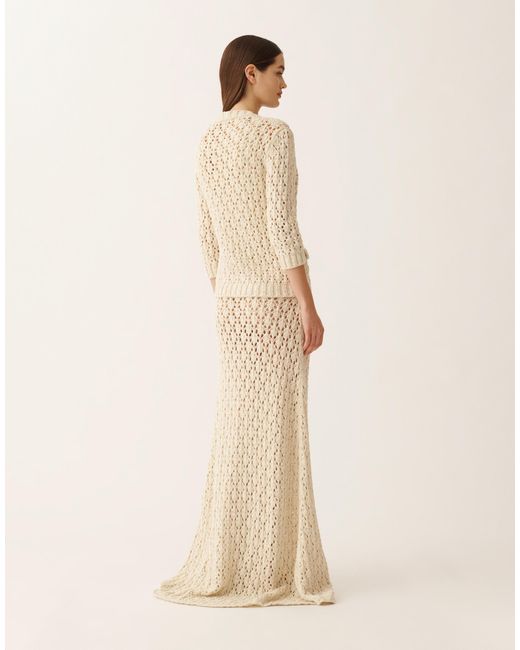Fabiana Filippi Natural Cotton Tape Cardigan With Sequins