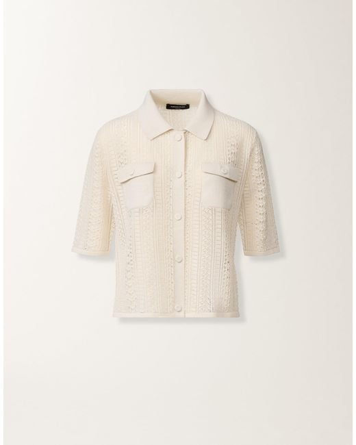 Fabiana Filippi Natural Organic Cotton Polo With Lustrous Viscose