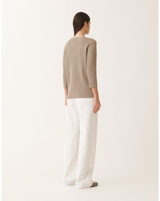 Fabiana Filippi Natural Pullover Aus Bio-Baumwolle Und Lurex, Schlammbraun