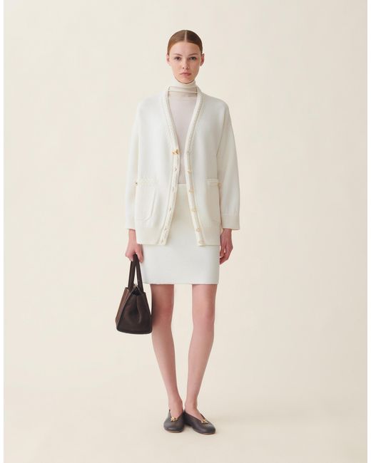 Fabiana Filippi Natural Turtleneck Cashmere And Silk Sweater