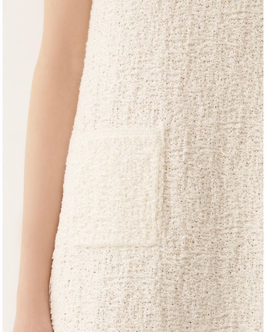 Fabiana Filippi Natural Cotton Tweed Dress With Sequins