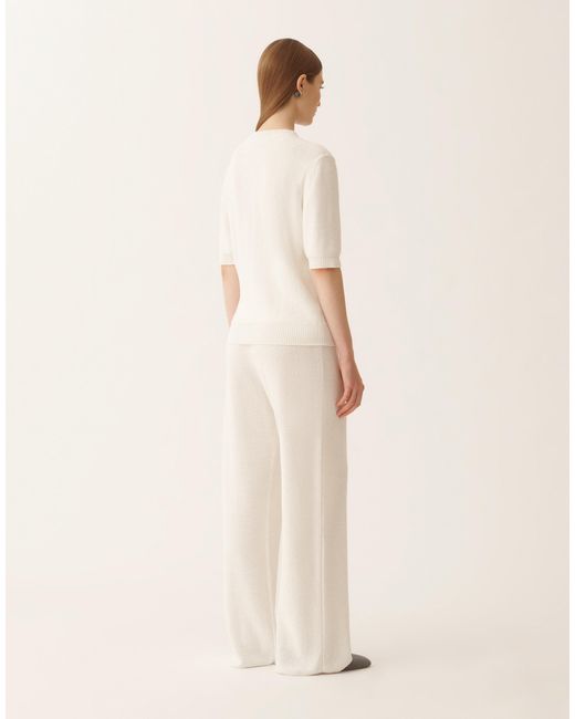 Fabiana Filippi Natural Cotton And Linen Sweater With Sequins
