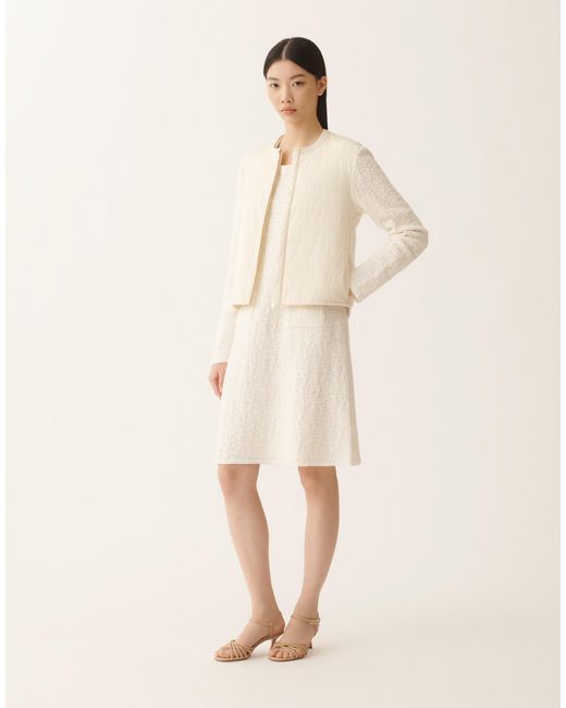 Fabiana Filippi Natural Cotton Tweed Dress With Sequins
