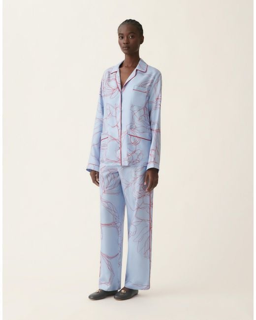Fabiana Filippi Blue Silk Twill Shirt