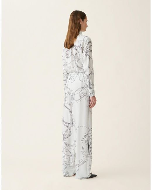 Fabiana Filippi White Silk Twill Trousers