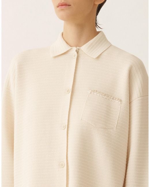 Fabiana Filippi Natural Wool And Cotton Shirt, Butter