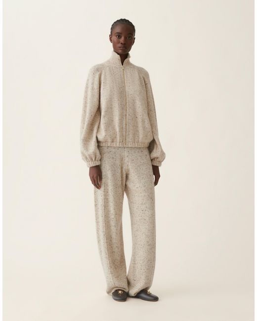 Fabiana Filippi Natural Oversized Donegal Yarn Bomber With Lurex, Cachà