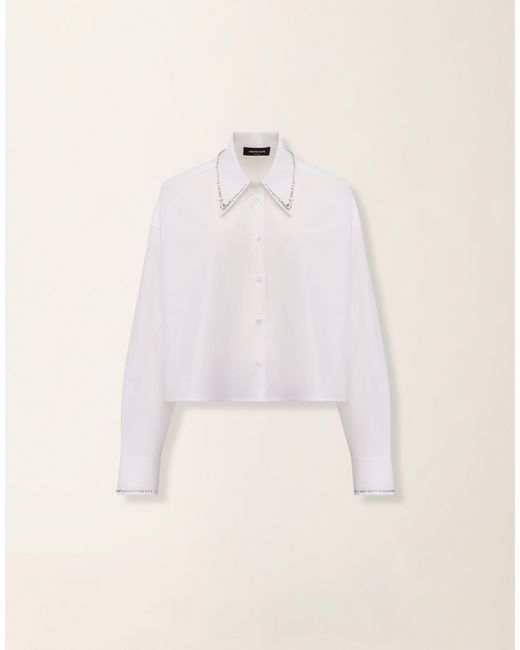 Fabiana Filippi Natural Cropped Poplin Shirt