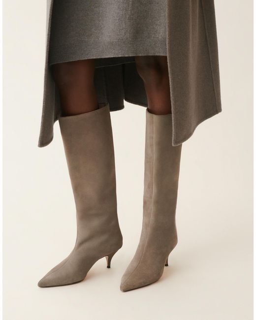 Fabiana Filippi Natural Suede Knee-High Boots