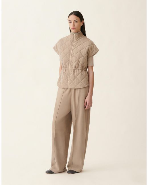 Fabiana Filippi Natural Suede Cape With Quilting