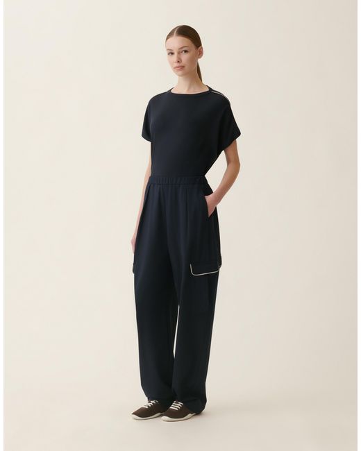 Fabiana Filippi Blue Milano Stitch Jersey Cargo Trousers