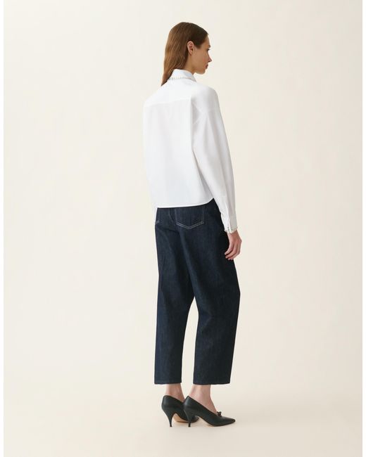 Fabiana Filippi Natural Cropped Poplin Shirt