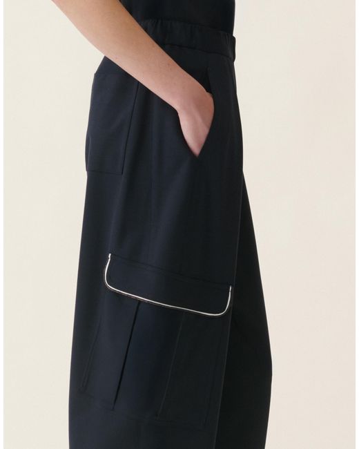 Fabiana Filippi Blue Milano Stitch Jersey Cargo Trousers