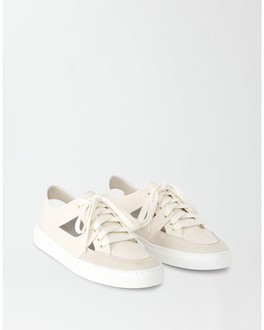 Fabiana Filippi Natural Suede And Canvas Open Sneakers