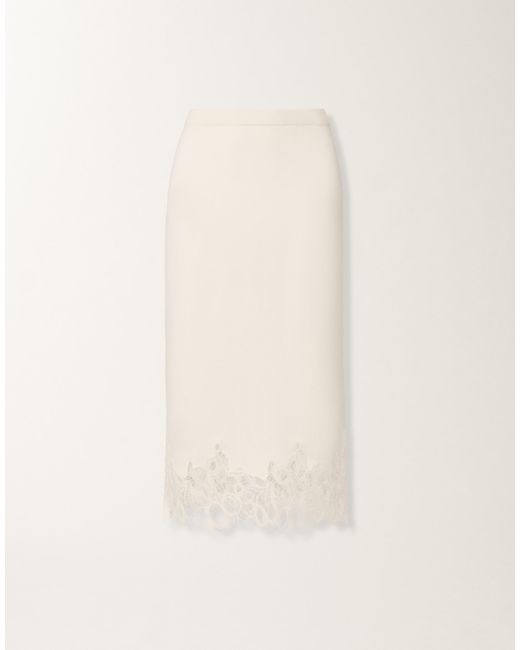Fabiana Filippi Natural Platinum Skirt With Macramé Lace, Raffia