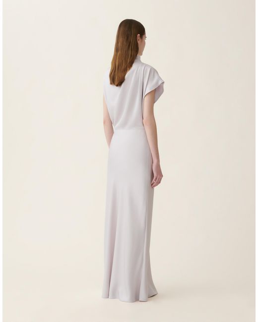 Fabiana Filippi Natural Glossy Enver Satin Skirt