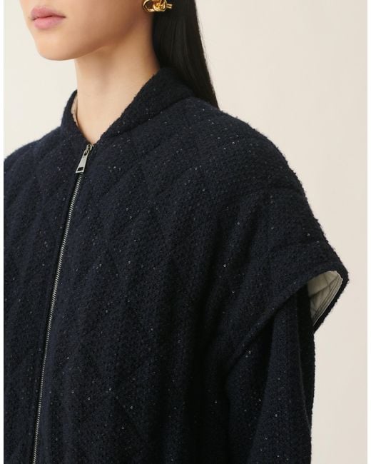 Fabiana Filippi Black Platinum And Sequin Cape