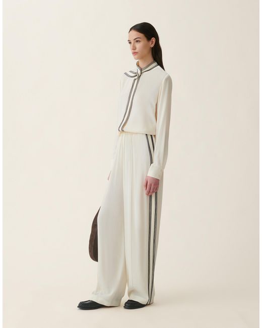 Fabiana Filippi Natural Crêpe De Chine Trousers