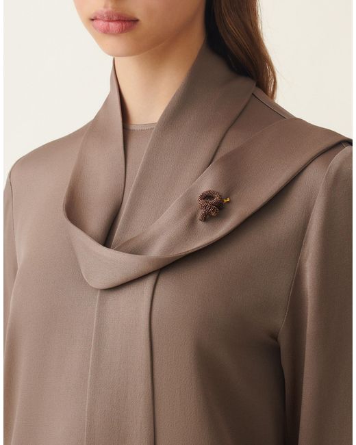 Fabiana Filippi Natural Enver Satin Top, Falcon