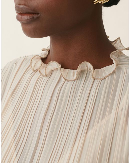 Fabiana Filippi Natural Pleated Top