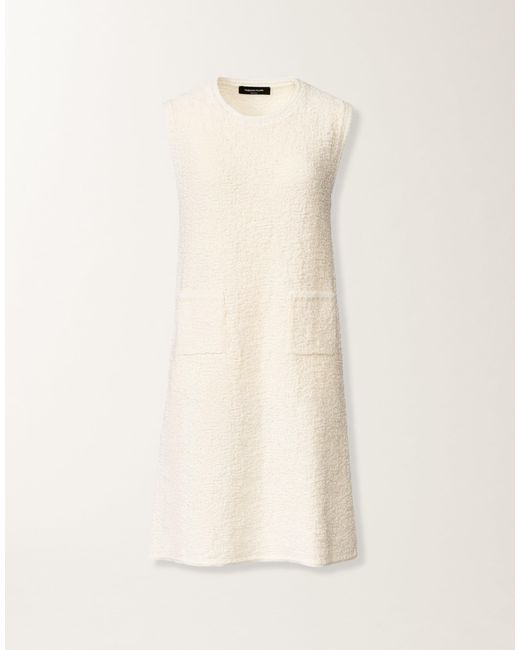 Fabiana Filippi Natural Cotton Tweed Dress With Sequins