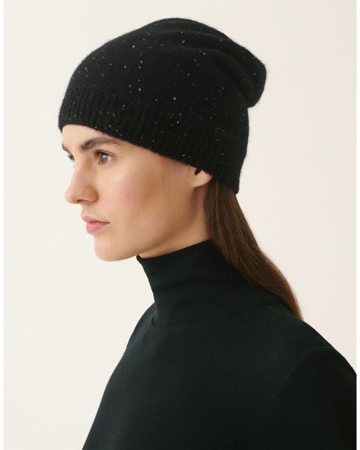 Fabiana Filippi Black Sequin Beanie
