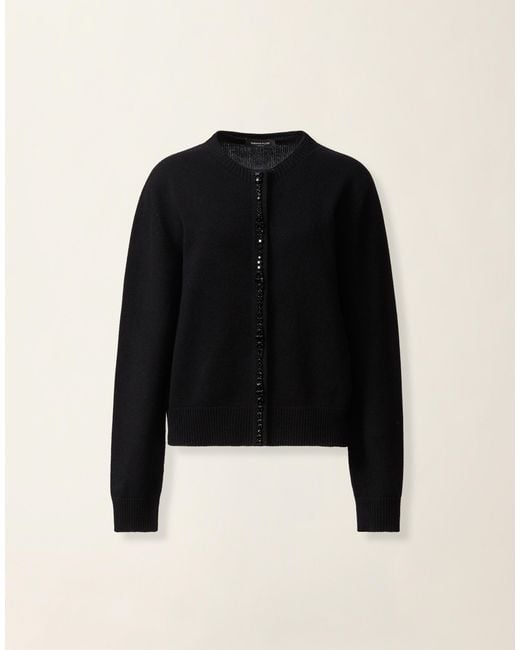 Fabiana Filippi Black Platinum Cardigan With Crystals