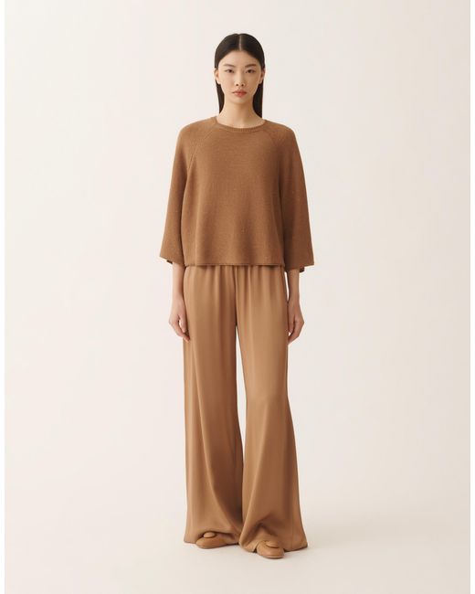 Fabiana Filippi Brown Cotton And Linen Cape With Sequins