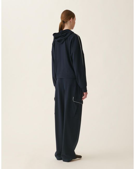 Fabiana Filippi Blue Milano Stitch Jersey Hoodie