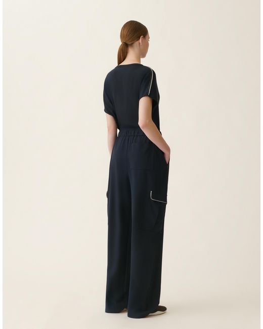Fabiana Filippi Blue Milano Stitch Jersey Cargo Trousers