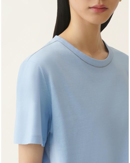 Fabiana Filippi Blue Cotton Jersey T-Shirt